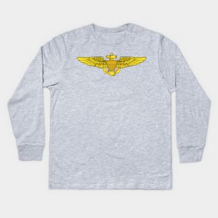 Naval Aviator Wings Kids Long Sleeve T-Shirt